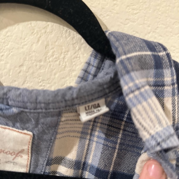 Men's Weatherproof Blue Plaid Flannel Long Sleeve Button Down Shirt L - Picture 3 of 13